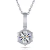 Transgems 18K White Gold locket 3.0 Lab Grown moissanite Diamond Solitaire Slide Pendant Solid for Women