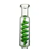 Green Blue Straight Tube Bong With Freezable Coil Inline Perc Build A Bong Glass Water Pipe Inverted T Bubbler Dab Oil Rig ILL06-07