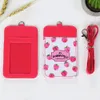 fashion new ID bank card case hanging strap cute cartoon printing pu leather bank id card holder 6 models 2 holders
