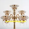 Nouveau style bougeoirs en métal candélabres or délicat chandeliers avec pendentifs en cristal mariage fête de noël événement décor best0303