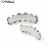 TOPGRILLZ couleur or plaqué CZ Micro pavé exclusif TopBottom or Grillz ensemble Hip Hop classique dents Grills1369025