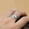Moda yüzüğü% 100 gerçek 925 STERLING Gümüş Bikter Erkek Kadın Mücevher Takahashi Basit Tüy Açılış Halkası Gr6 D18111306