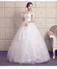 OPZC 2018 Abito da sposa affascinante di lusso reale con motivo floreale squisito Scollo a barchetta sexy abiti larghi da festa elegante