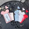 Sac à main pour enfants, sac à cartes avec sangle de cou d'oreille de souris de dessin animé pour filles, sac de téléphone en PU, porte-cartes de crédit, porte-Photos, porte-monnaie pour bébé