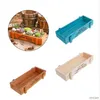 정원 식물 냄비 장식 빈티지 즙이 많은 나무 상자 상자 사각형 테이블 꽃 냄비 원예 장치 -W110