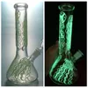 New Jellyfish UV taça Bongs brilham no escuro tubos Bong água de vidro 4 Arm Árvore Perc Percolator Dab Rigs Com Downstem bacia