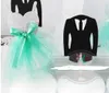 Wedding Cake Topper Groom Tuxedo Bridal Dress Toppers decor personalised birthday Cake decoration Party props tiffany blue black