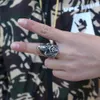 Bague en acier inoxydable pour hommes et femmes, anneau en titane, crâne maçonnique, Vintage, Punk, bijoux à la mode, bague de mariage pour femmes