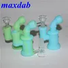 glow in the dark Silicone Bubbler hookah Smoking Pipe With Glass Bowl Piece Silicon Hand Pipes Bubblers