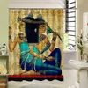 New Design High Quality Different Custom Waterproof Bathroom African Woman Shower Curtain Polyester Fabric Bathroom Curtain
