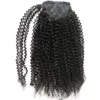 Jet черный 3в 4б Afro Kinky фигурная человеческие волосы конский хвост наращивание волос 160г естественный большой слоеный шнурок хвостик клип в