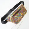 Moda Fanny Pack Bum Bag Festival Dinheiro Carteira De Viagem De Férias Saco Da Cintura Cinto Bolsa Brilhante PU Saco De Praia De Couro