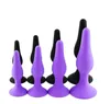 4 pezzi / set giocattoli anali in silicone tappi di testa mini dildo giocattoli del sesso prodotti per donne uomini principianti gay giocattoli del sesso nero viola