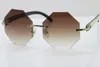 High-end brand Rimless Optical Unisex Sunglasses Good Quality White Inside Black Buffalo Horn Trimming Lens Sunglasses 4189706212N