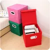 Deksel linnen stof kleding opbergdozen rood roze kleur opvouwbare multifunctie mal proof vierkante container 5 vijfde ff