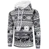 Mens Casual Christmas Gedrukt Lange mouw Pullover Sweatshirt Hoodie Coat Top