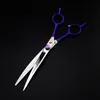 high quality professional freelander 7.0 inch pet hair cutting/thinning scissors Fishbone scissors purple with case