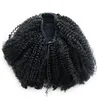 120g Human Hair Kinky Ponytails Hairpieces For American Black Women afro Curly Ponytail Drawstring Clip On Pony Tail extension 1b color