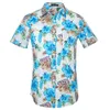 Мужская рубашка лето стиль пальмы печать пляж гавайская рубашка мужчины повседневный с коротким рукавом Hawaii Chemise Homme US плюс размер 3XL