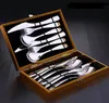 Stainless Steel Cutlery Set Knife Fork and Spoon Dinnerware Set with Gift Box Creative Christmas Gift