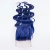 Nuevo Llega Extensiones de cabello azul mojado y ondulado 3 piezas con cierre de encaje Cabello virgen brasileño Paquetes de cabello con ondas de agua azul con cierre superior