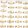 Misture 20 peças Boho Vintage inoxidável Carta Anéis de aço para mulheres e homens de qualidade Top Moda Anéis Jóias