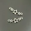 100 Stück Antik Silber Stern Verbinder Anhänger Charms für Halskette Schmuckherstellung 25x9mm