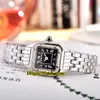 Nuevo 27 mm Panthere De WJPN0009 Esfera blanca Reloj de cuarzo suizo para mujer Bisel de diamantes Caja de oro rosa Banda de acero Relojes de dama de moda