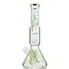 Glow In The Dark Bong in vetro Narghilè Tubo dritto Becher unico Bong 6 bracci Albero Perc Acqua Olio Dab Rigs Medusa Patter Bong con ciotola