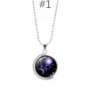 Double side rotatable twelve constellations necklace Time Gem Double-Sided 360 degrees rotary pendant necklace