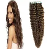 Skin Weft Curly Skin Weft Extensions 100g Tape In Human Hair Invisible Real Hair 1 bundle Remy Hair