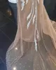 Роскошное хрустальное платье с русалкой с хрустальной кусочкой сексуально без рукавов с шампанским тюлем