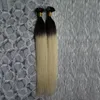 100% Humano 100G 100 S Ombre T1B / 613 Extensões de Cabelo Loiro 1g U Ponta Extensões de Cabelo de Queratina Extensões de Cabelo Cápsulas