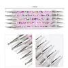 5PCs uppsättning UV-gelmålning Ritning Nail Art Dotting Pen Acrylic Caviar 2 Way Brush Salong Dekorationer Manikyr Verktyg Kit F1676