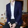 Dot Striped Blazers Мужские Slim Fit Blazer Slim Business Повседневная Мужской Стильный Весна Осень Корейская версия Пиджак D18101001