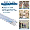 T8 LED Tube Light, 36W (80 watt ekvivalent), 6000K kall vit, klart lock, dubbeldämpad, G13 bas, ballast bypass - 25 pack