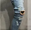 2019ファッション新しい男性ホールバッジ刺繍デニムズボンパンツメンズストリートウェアヒップホップスキニーカジュアルパッチジーンズ