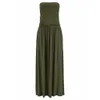 Mulher bandeau strapless vestido vestido longo vestido fora do ombro verão praia senhoras maxi vestidos robe longupe femme