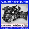 FZRR250 Para YAMAHA FZR-250 Negro gris stock 1990 1991 1992 1993 1994 1995 250HM.40 FZR 250 FZR250R FZR 250R FZR250 90 91 92 93 94 95 Carenado