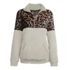 10 Colors Sherpa Women Leopard Patchwork Pullovers Winter Long Sleeve Sweatshirt Zipper Soft Fleece Sweater Outwear Coat With Pock2760499