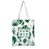 熱帯植物の買い物袋プリント旅行ビーチバッグキャンバスショルダーバッグ熱帯植物バッグオーガナイザーキッズハンドバッグCCA11845  -  A 20PCS