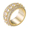 Spersonalizowane złote kobiety męskie pełne diamenty mrożone mrożone męskie pierścionki zaręczynowe Pinky Ring Hip Hop Rapper Biżuteria dla mężczyzn Kobiety FO268M