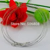 Partihandel -100PCS 1mm 18Inch Grå Rostfritt Stål Tråd Halsband Crock Collar Choker Skruvlås Smycken Resultat