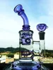 8 inch dab oil rig fab egg glass water pipe recycler showerhead bong heady glass purple glass art with purple bowl