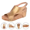 Adverputent Platform Sandalen Keile Schuhe für Frauen Heels Sandalias Mujer Sommer Clog Womens Espadrilles