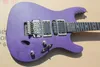 Factory Custom Natural Wood Color Purple Electric Guitar With Abalone Fret Inlay Floyd Rose Bridge Gold Hardware Can be customized5985680