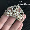 Heiße Verkäufe 100 Stück Elfenbein Perlen Strass Knöpfe Metall Hochzeitseinladungen dekorieren Knopf Schmuckstück Haar Blume Zentrum Scrapbooking