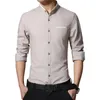 Wholesale  -  2016新しいファッションカジュアルメンズシャツ長袖スタンドカラースリムフィットシャツ男性韓国のビジネスメンズドレスシャツの男性服5xl