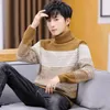 Men's Sweaters Men Winter Long Sleeve White Khaki Black Turtleneck Pullovers Striped Casual Fashion Mens Sweaters1 Olga22