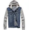 Men's Jackets UNIVOS KUNI 2021 Men's Casual Jacket Hoode Denim Coat Fashion Chet Pocket Outwear Slim Fit Male Boys Big Size 5XL J6211